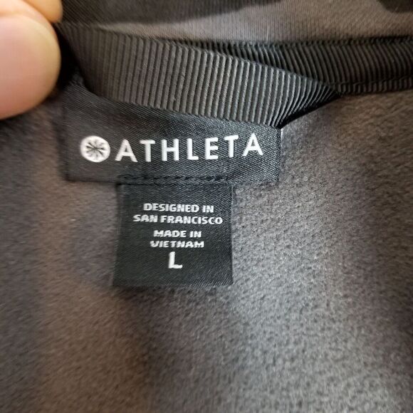 Athleta Women  Triumph Camo Printed Zip Up Hoodie Jacket Sz L Gray Athletic - Picture 7 of 8